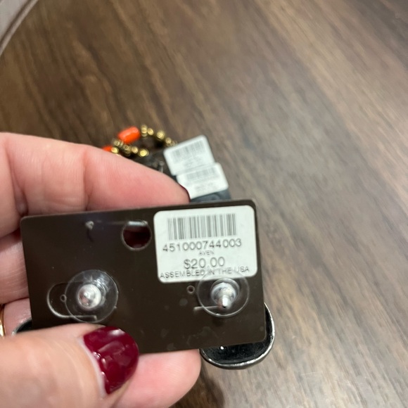 Chico's Gold and Red Beaded Earring Trio - Picture 7 of 7